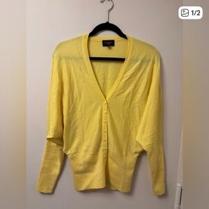 Elegant Yellow V-Neck Cardigan
